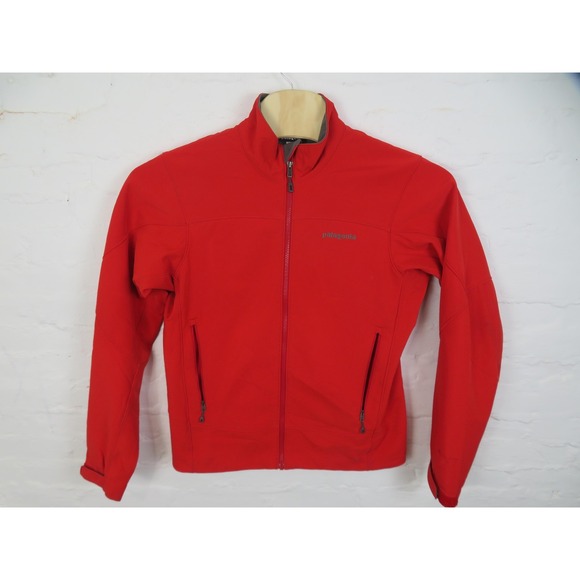 Patagonia Jacket Mens Medium Red Softshell Full Zip Polartec Fleece Lined